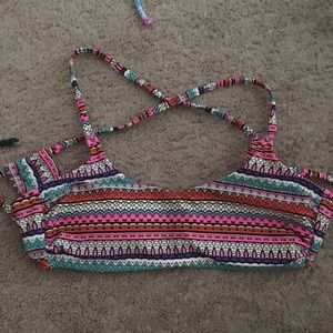 multicolor size medium bikini top CROSSBACK